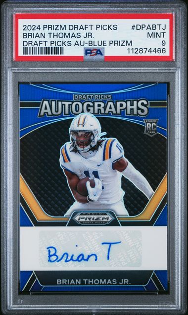 2024 Panini Prizm Draft Picks Brian Thomas Jr. Blue Prizm /149 PSA 9