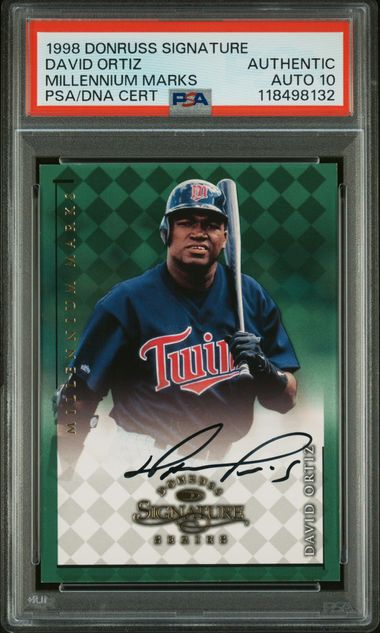 1998 DONRUSS SIGNATURE MILLENNIUM MARKS DAVID ORTIZ MILLENNIUM MARKS PSA AUTH AUTO 10