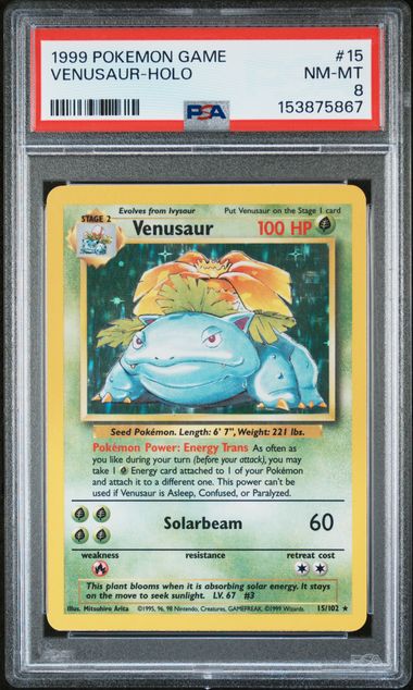 1999 POKEMON GAME #15 VENUSAUR-HOLO PSA 8 TA9448