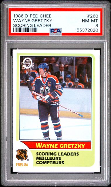 1986 O-PEE-CHEE #260 WAYNE GRETZKY SCORING LEADER PSA 8