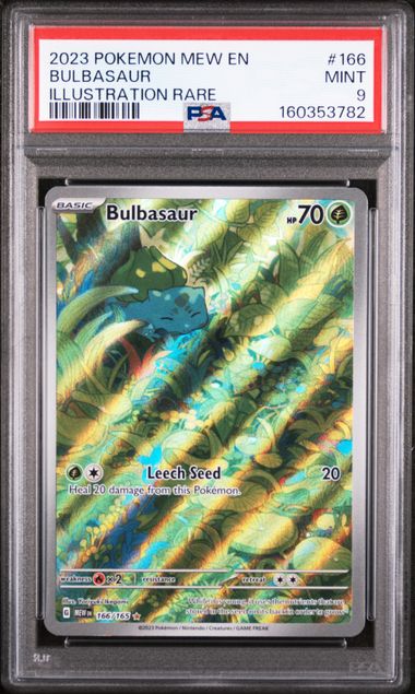 2023 POKEMON MEW EN-151 #166 BULBASAUR ILLUSTRATION RARE PSA 9 SC1