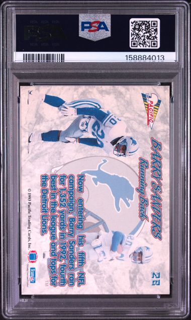 1993 PACIFIC PRISMS #28 BARRY SANDERS PSA 8 SC2