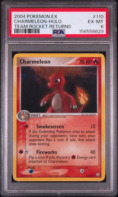2004 POKEMON EX TEAM ROCKET RETURNS #110 CHARMELEON-HOLO TEAM ROCKET RETURNS PSA 6. SC1