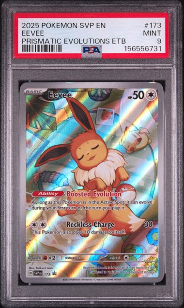2025 POKEMON SVP EN-SV BLACK STAR PROMO #173 EEVEE PRISMATIC EVOLUTIONS ETB PSA 9 SC1