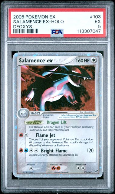 2005 POKEMON EX DEOXYS #103 SALAMENCE EX-HOLO DEOXYS PSA 5