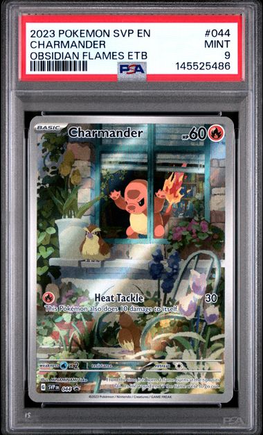 2023 POKEMON SVP EN-SV BLACK STAR PROMO #044 CHARMANDER OBSIDIAN FLAMES ETB PSA 9 SC1