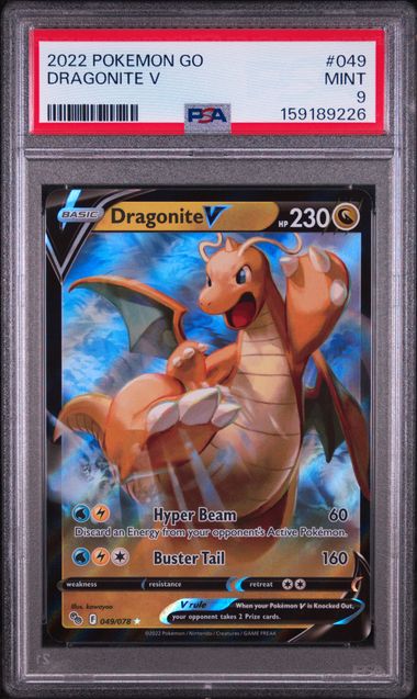 2022 POKEMON GO #049 DRAGONITE V PSA 9 SC1