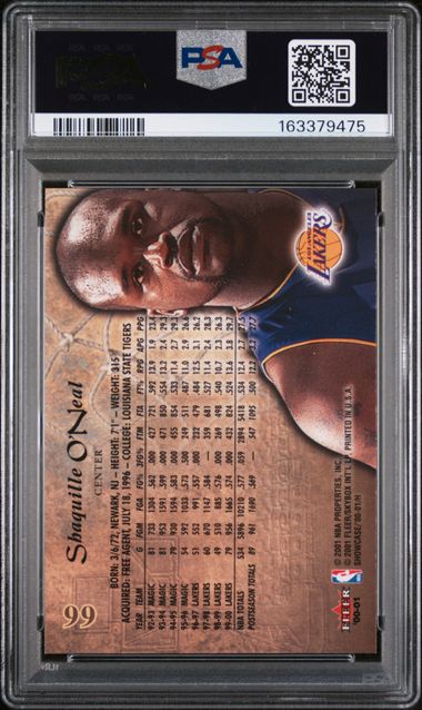 2000 FLEER SHOWCASE #66 SHAQUILLE O'NEAL PSA 8
