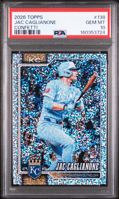 2026 TOPPS #138 JAC CAGLIANONE CONFETTI PSA 10 SC4