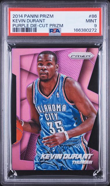2014 PANINI PRIZM #86 KEVIN DURANT PURPLE DIE-CUT PRIZM PSA 9 JR9272-84
