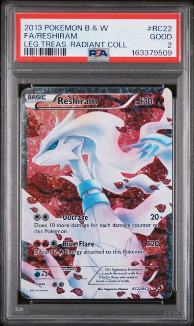 2013 POKEMON BLACK & WHITE LEGENDARY TREASURES RADIANT COLLECTION #RC22 FA/RESHIRAM LEG.TREAS. RADIANT COLL.