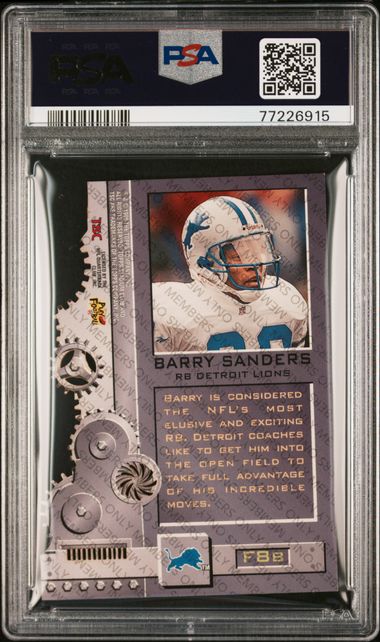 1996 STADIUM CLUB FUSION #F8B BARRY SANDERS FUSION-MEMBERS ONLY PSA 8 SC2