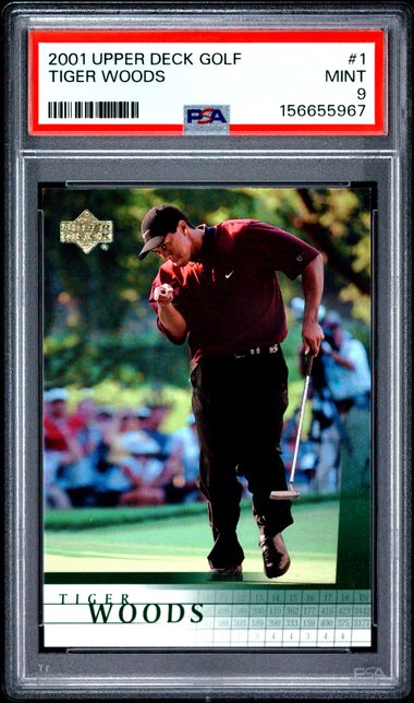 2001 UPPER DECK GOLF #1 TIGER WOODS PSA 9