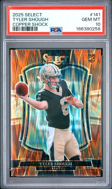 2025 PANINI SELECT #141 TYLER SHOUGH COPPER SHOCK PSA 10 JR9272-62