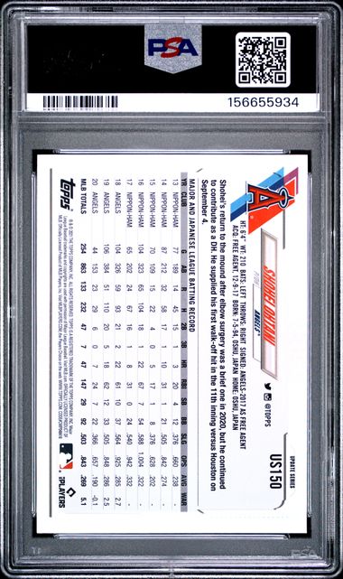2021 TOPPS UPDATE #US150 SHOHEI OHTANI SP PSA 10 SC4