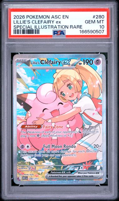 2026 POKEMON ASC EN-ASCENDED HEROES #280 LILLIE'S CLEFAIRY ex SPECIAL ILLUSTRATION RARE PSA 10 JR9272-7
