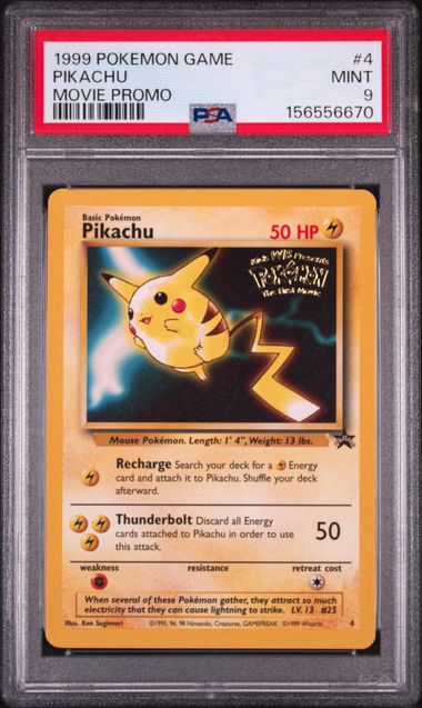 1999 POKEMON GAME MOVIE #4 PIKACHU MOVIE PROMO PSA 9