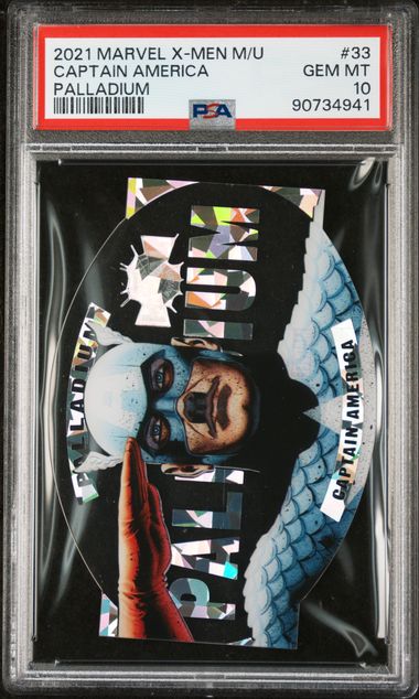 2021 UPPER DECK MARVEL X-MEN METAL UNIVERSE PALLADIUM #33 CAPTAIN AMERICA PALLADIUM PSA 1- SC7
