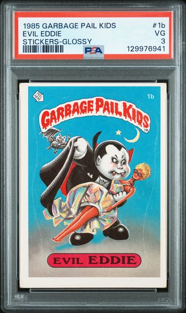 1985 GARBAGE PAIL KIDS STICKERS #1B EVIL EDDIE STICKERS-GLOSSY PSA 10 SC8