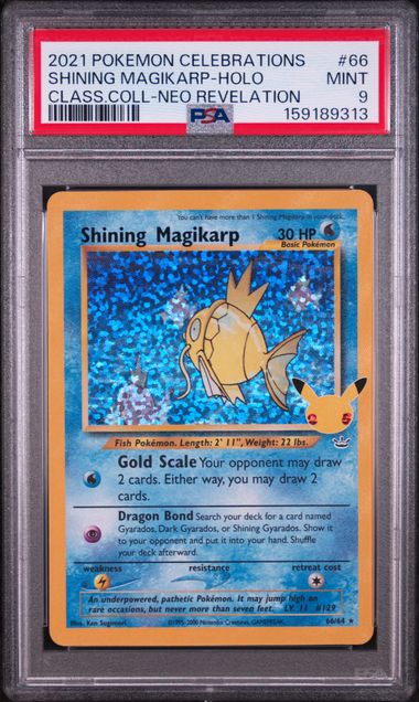 2021 POKEMON CELEBRATIONS CLASSIC COLLECTION #66 SHINING MAGIKARP-HOLO CLASS.COLL-NEO REVELATION PSA 9 SC1