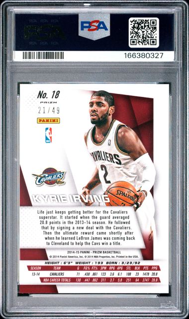 2014 PANINI PRIZM #18 KYRIE IRVING RED PRIZM PSA 9 JR9272-31
