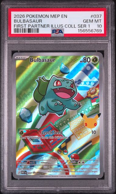 2026 POKEMON MEP EN-ME BLACK STAR PROMO #037 BULBASAUR FIRST PARTNER ILLUS COLL SER 1 PSA 10. SC1