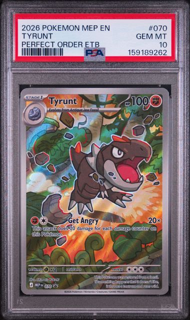2026 POKEMON MEP EN-ME BLACK STAR PROMO #070 TYRUNT PERFECT ORDER ETB PSA 10 SC1
