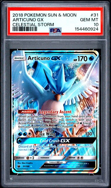 2018 POKEMON SUN & MOON CELESTIAL STORM #31 ARTICUNO GX CELESTIAL STORM