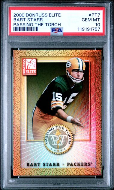 2000 DONRUSS ELITE PASSING THE TORCH #PT7 BART STARR PASSING THE TORCH PSA 10