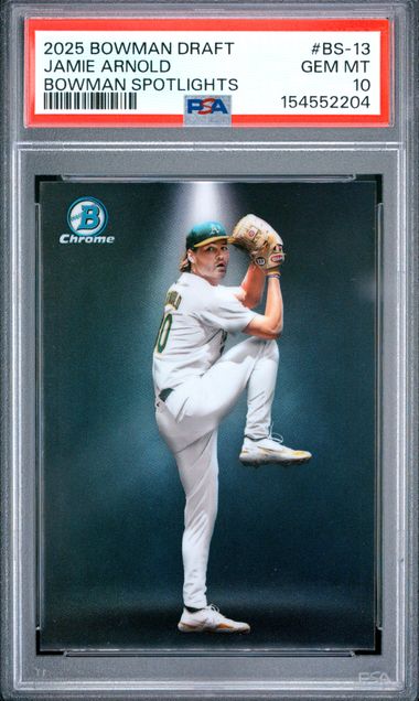 2025 BOWMAN DRAFT BOWMAN SPOTLIGHTS #BS-13 JAMIE ARNOLD PSA 10 SC4