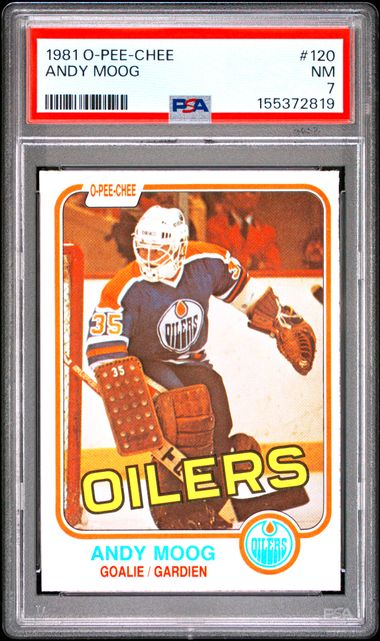 1981 O-PEE-CHEE #120 ANDY MOOG PSA 7