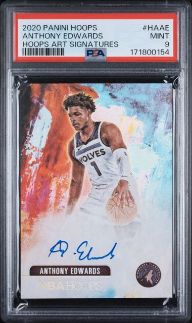 2020 Panini Hoops Anthony Edwards Hoops Art Signatures Auto #HAAE PSA 9