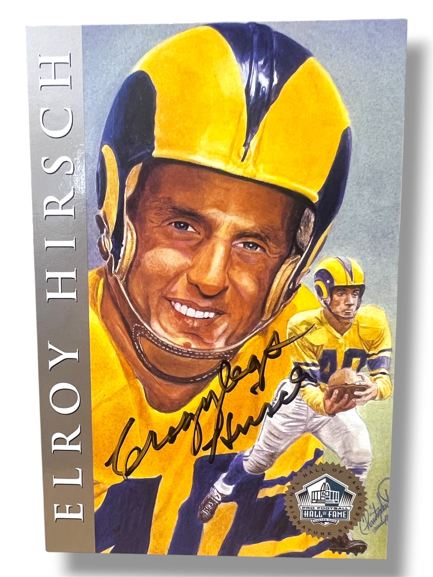 1998 Elroy Hirsch NFL Hall of Fame Autographed 4x6 Commemorative Card 743/2500 JSA Authentic
