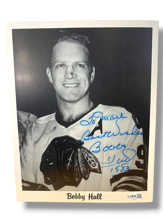 Bobby Hull Autographed & Inscribed 8x10 Photo JSA Authentic