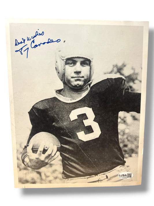 Tony Canadeo Green Bay Packers Signed 8x10 Photo JSA Authentic