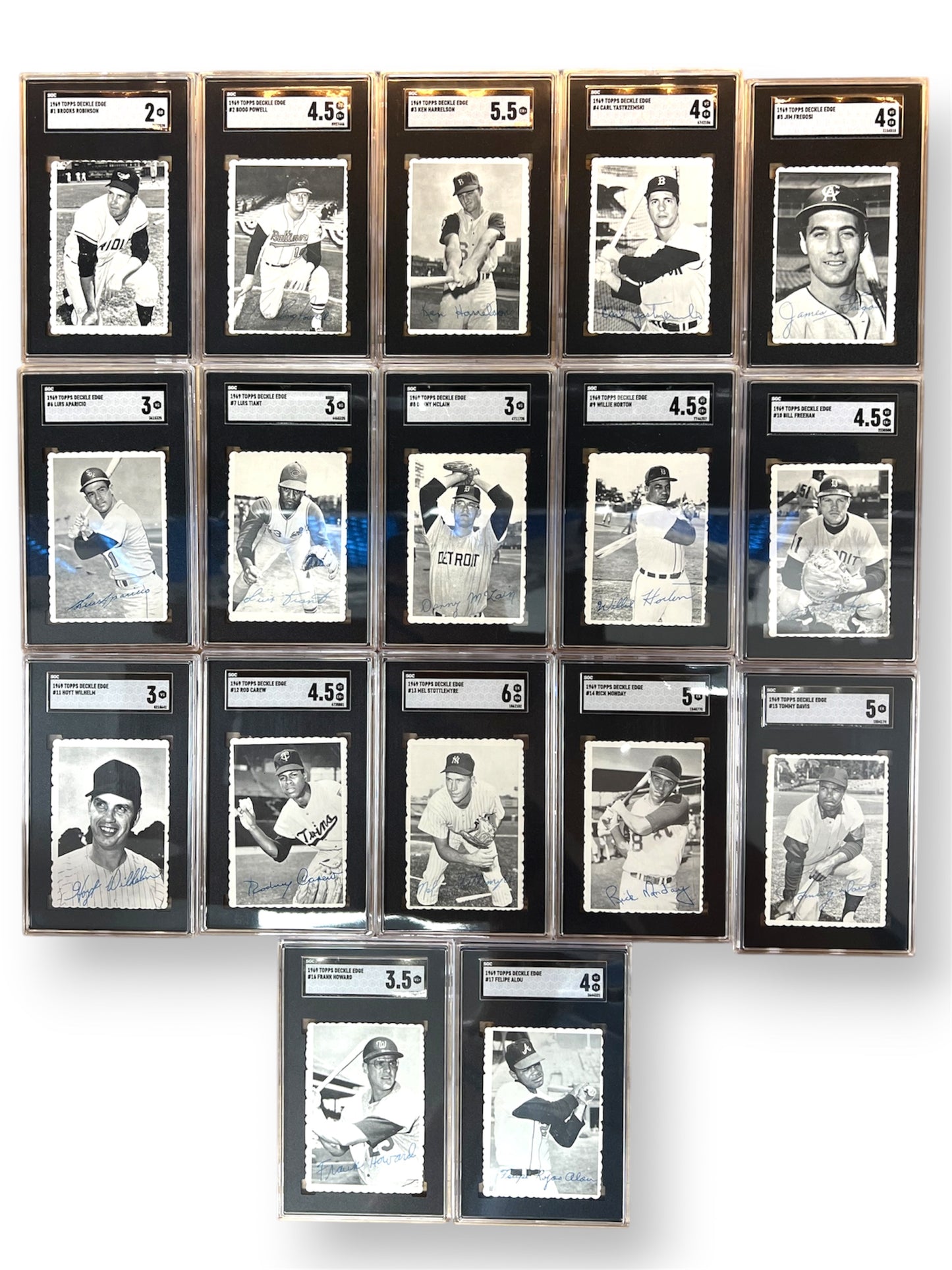 1969 Topps Deckle Edge Baseball Complete SGC Graded Set 1-33