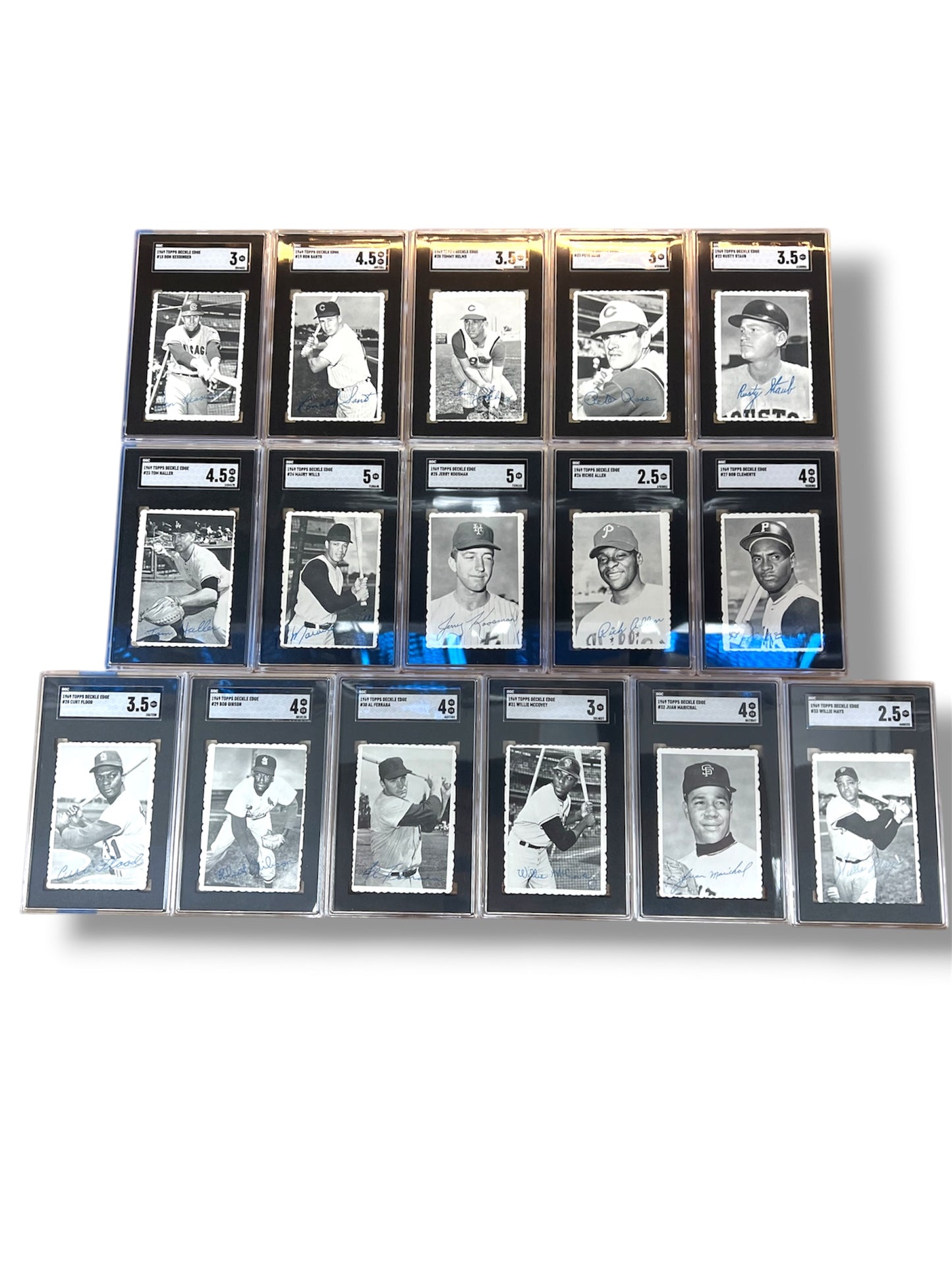 1969 Topps Deckle Edge Baseball Complete SGC Graded Set 1-33