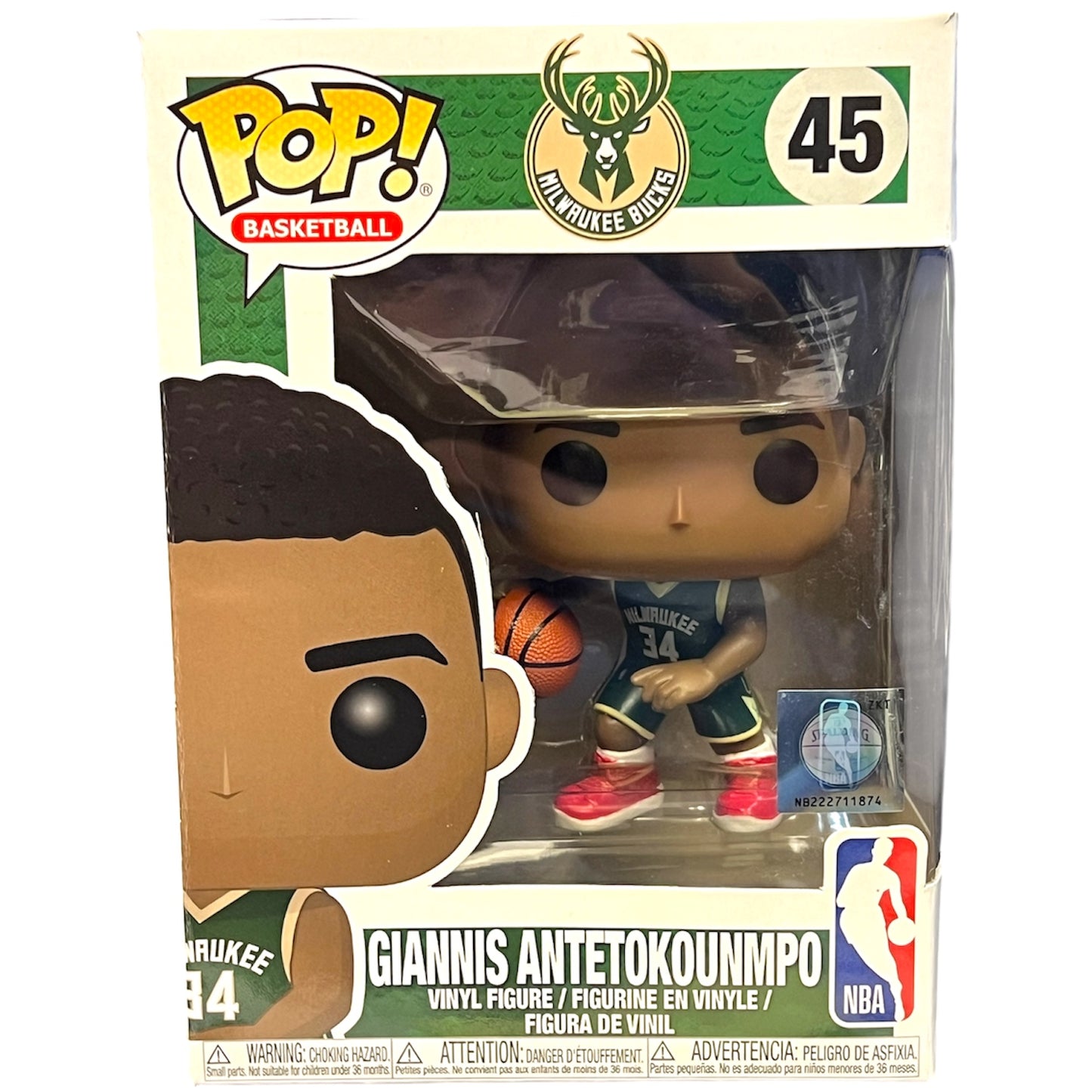 Giannis Antetokounmpo Milwaukee Bucks Funko Pop Figure #45 Green Jersey Red Shoes