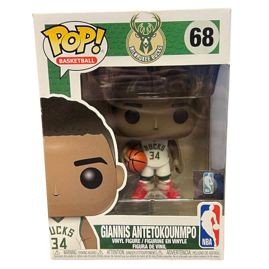 Giannis Antetokounmpo Milwaukee Bucks Funko Pop Figure #68 White Jersey Red Shoes