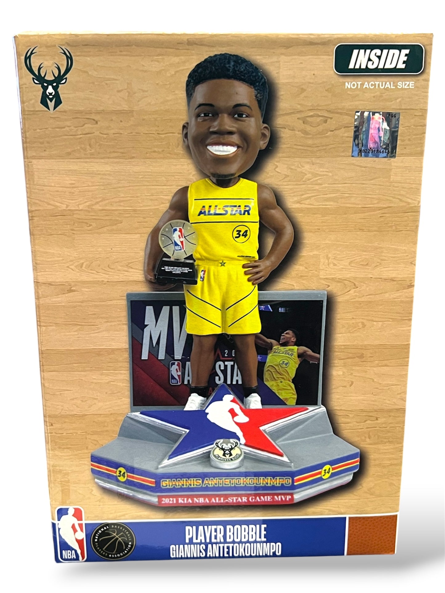 Giannis Antetokounmpo Milwaukee Bucks 2021 NBA All Star MVP FOCO Bobblehead