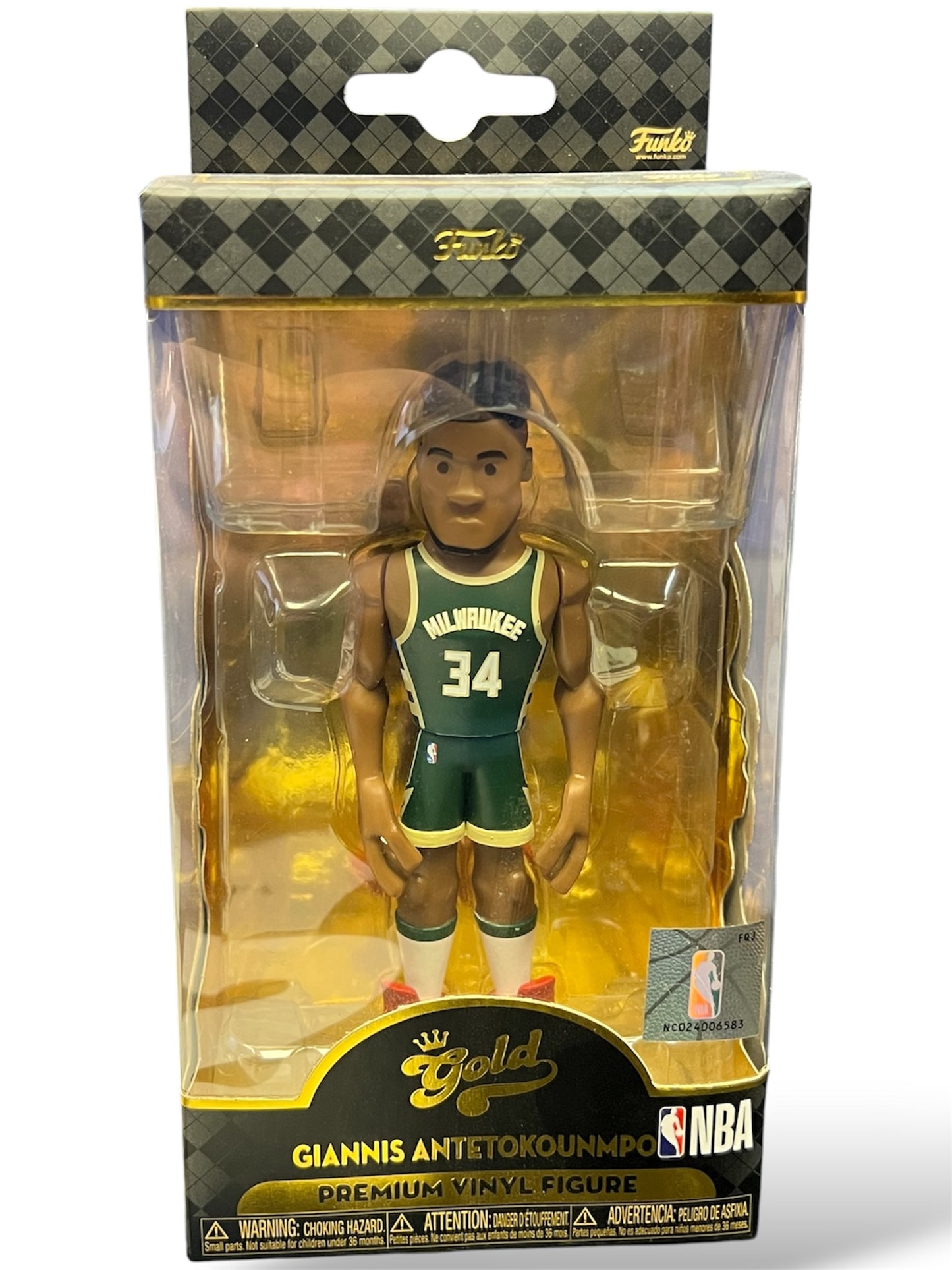 Giannis Antetokounmpo Milwaukee Bucks Funk Gold Premium Vinyl Figure