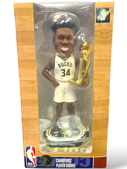 2021 Giannis Antetokounmpo Milwaukee Bucks Finals Champion Official FOCO Bobblehead