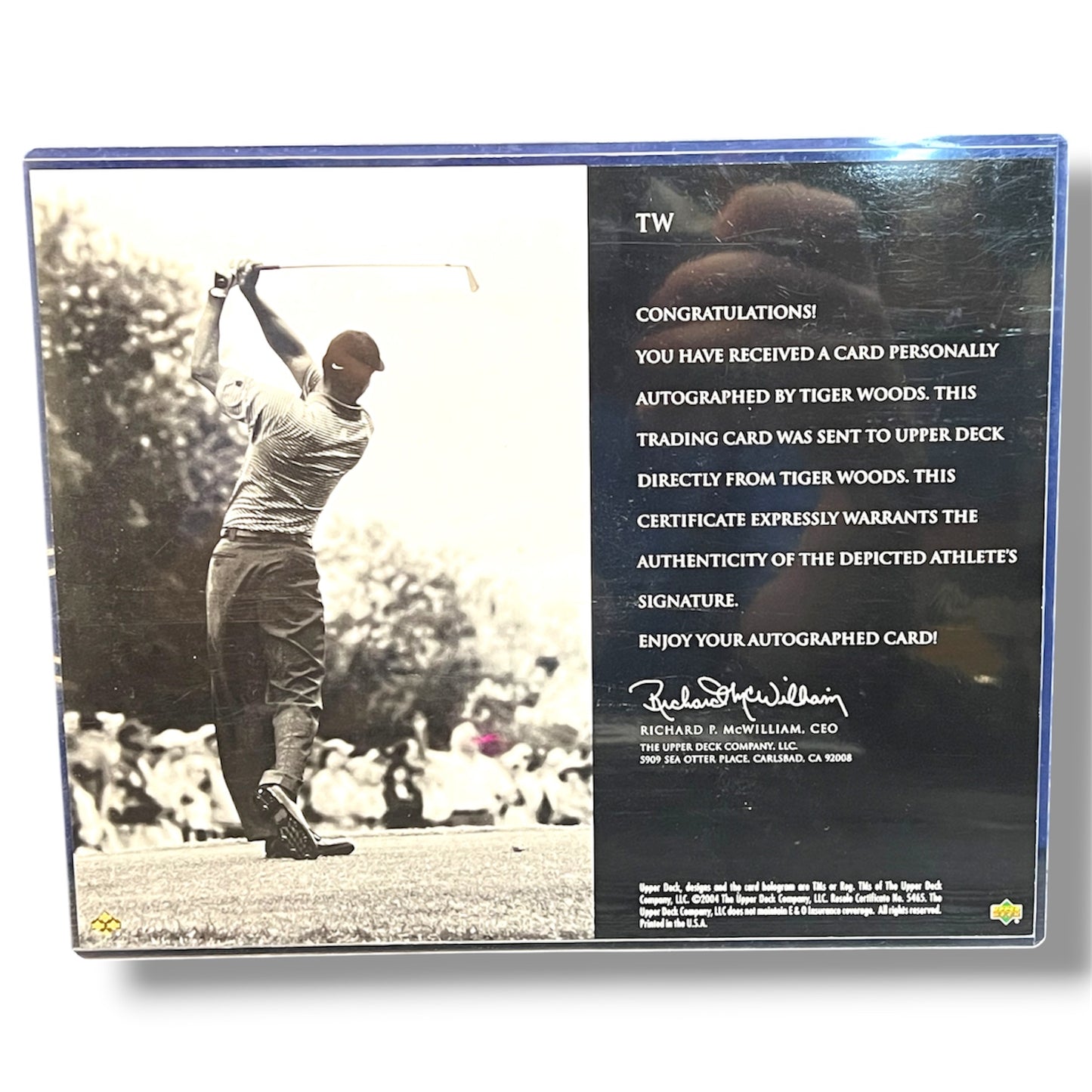 2004 Upper Deck SP Signature Golf Tiger Woods Signature Shots 8x10 Auto #TW