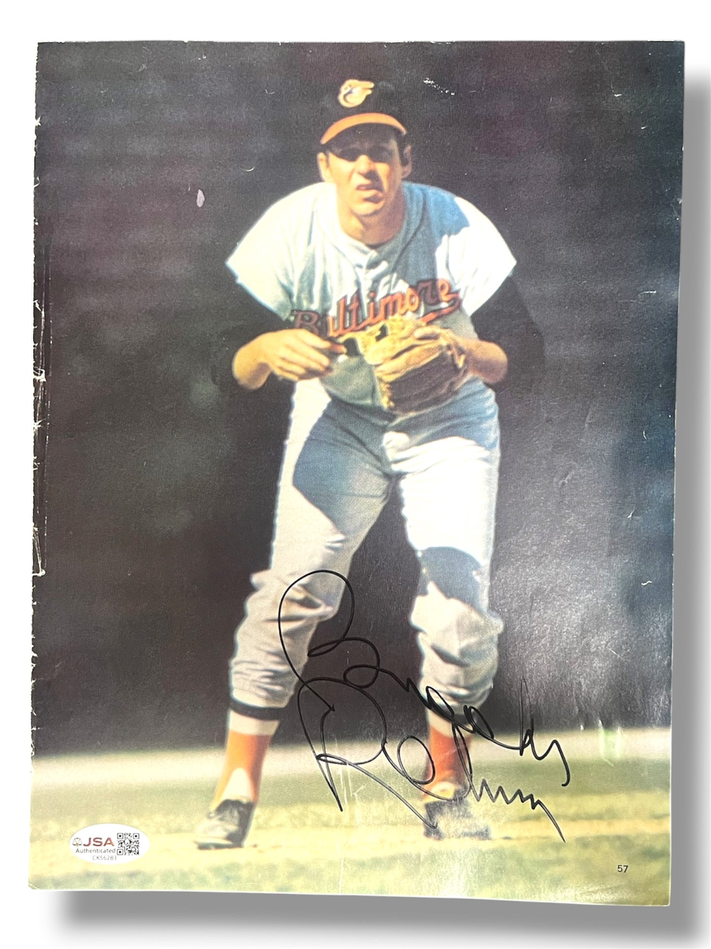 Brooks Robinson Signed Magazine Page JSA Authentic