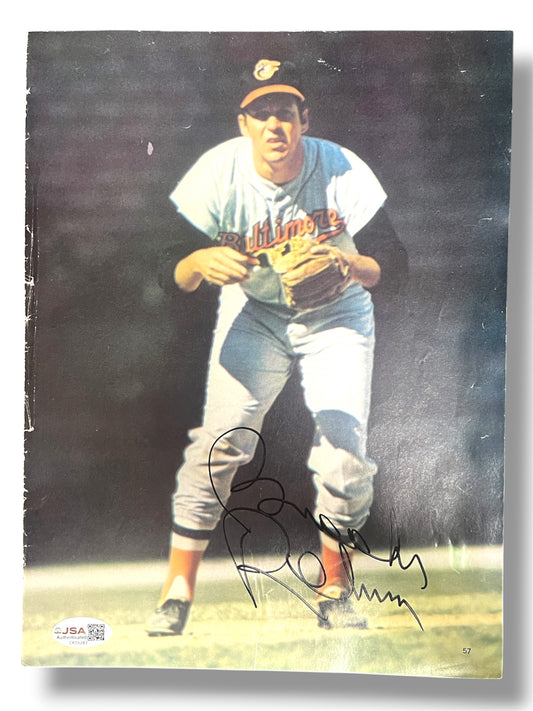 Brooks Robinson Signed Magazine Page JSA Authentic