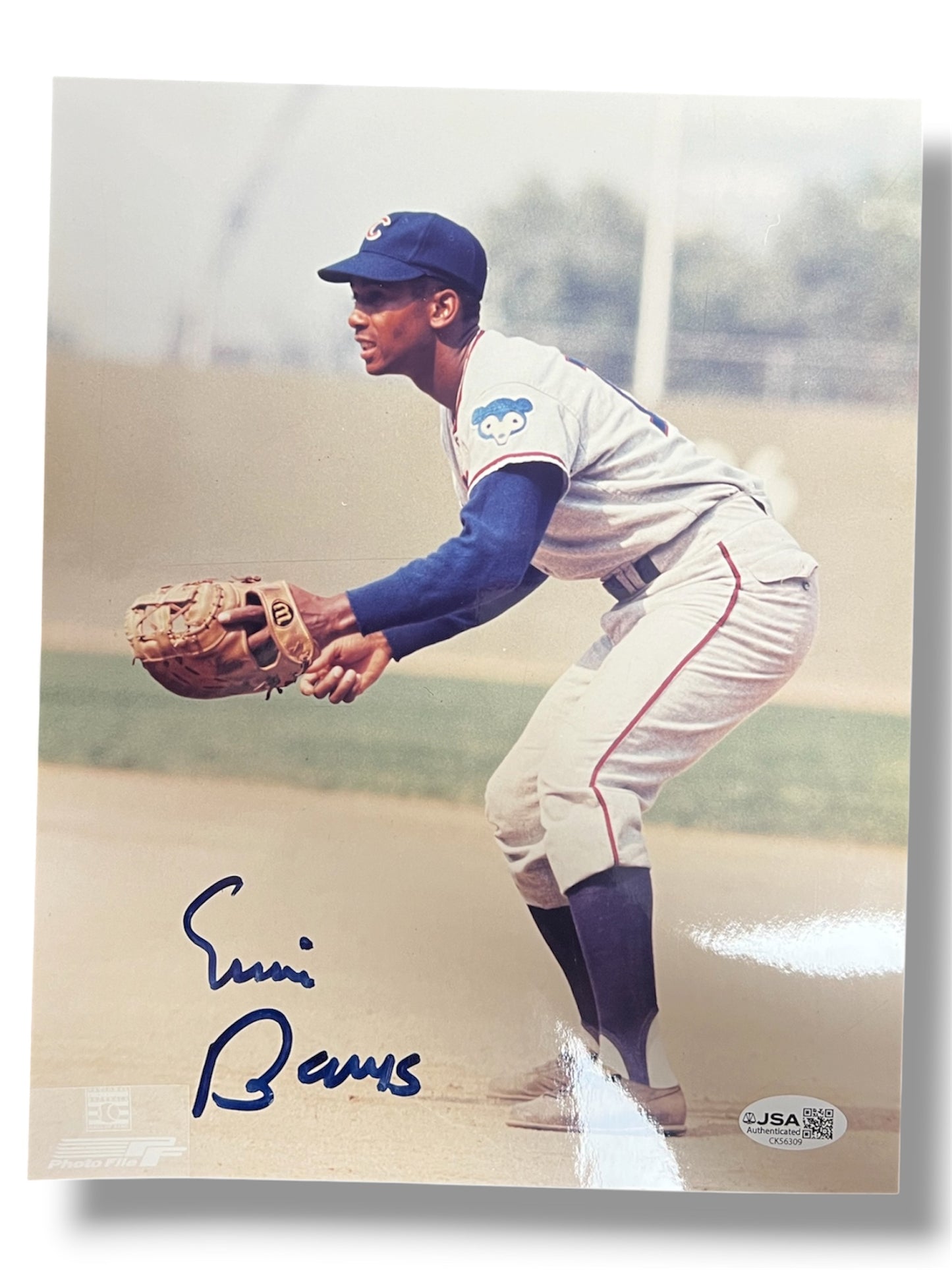 Ernie Banks Signed 8x10 Photo JSA Authentic