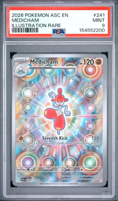 2026 POKEMON ASC EN-ASCENDED HEROES #241 MEDICHAM ILLUSTRATION RARE PSA 9 SC1