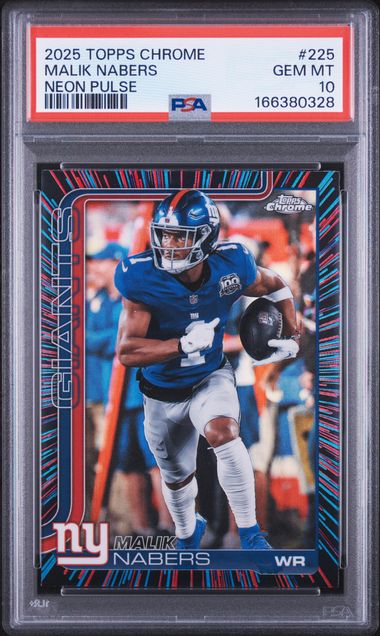 2025 TOPPS CHROME #225 MALIK NABERS NEON PULSE PSA 10 JR9272-69
