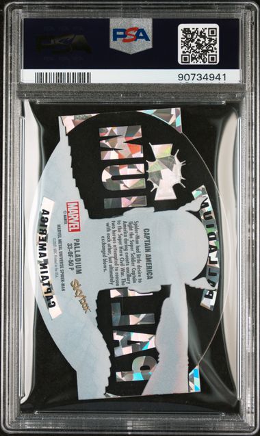 2021 UPPER DECK MARVEL X-MEN METAL UNIVERSE PALLADIUM #33 CAPTAIN AMERICA PALLADIUM PSA 1- SC7