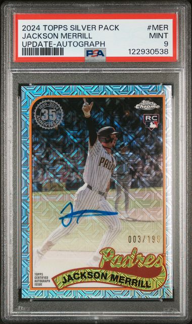2024 TOPPS SILVER PACK 1989 CHROME PROMO #MER JACKSON MERRILL UPDATE-AUTOGRAPH PSA 9